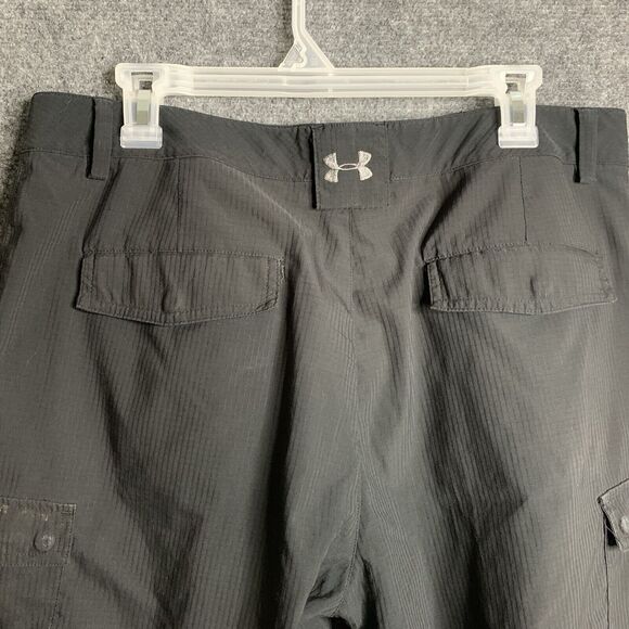 Under Armour Black Golf Shorts Men 34 Multi Snap Pockets Polyester - Picture 8 of 14